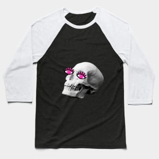 Pink Skull Baseball T-Shirt